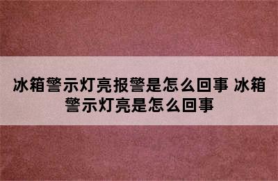 冰箱警示灯亮报警是怎么回事 冰箱警示灯亮是怎么回事